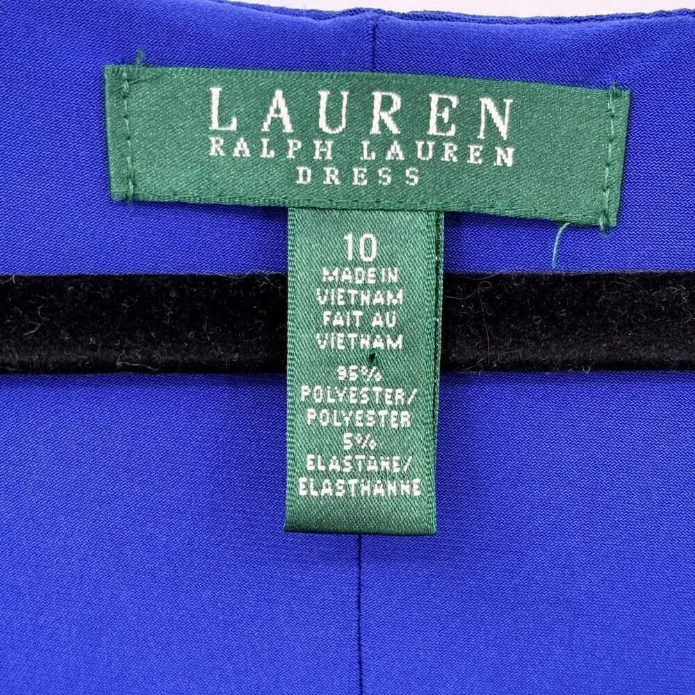 Ralph Lauren Sapphire Blue Cowl Neck‎ Sheath Dress Blue Size 10 - Picture 4 of 9